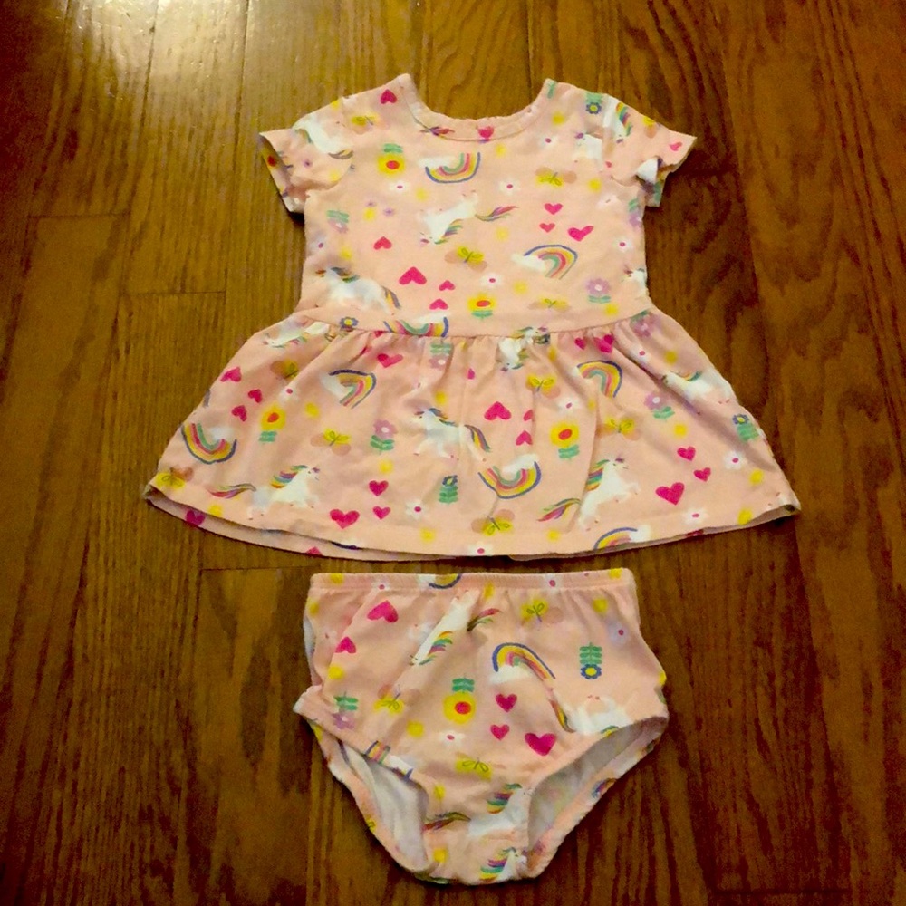 Light pink unicorn rainbow dress
